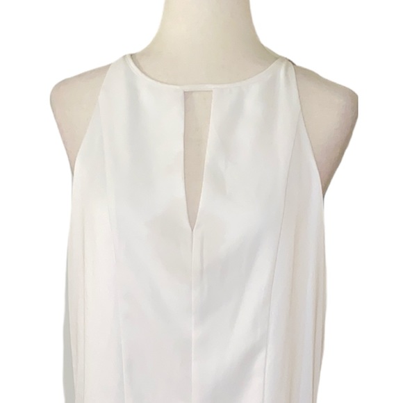 NWT Parker Ivory Cream Crosby Keyhole Cutout Ruffle Shift Tunic Mini Dress - M - Picture 3 of 15